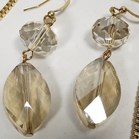 Layered Beaded Gold tone Long Necklace W/ matching Earrings - Women Jewelry - Picture 8 of 11